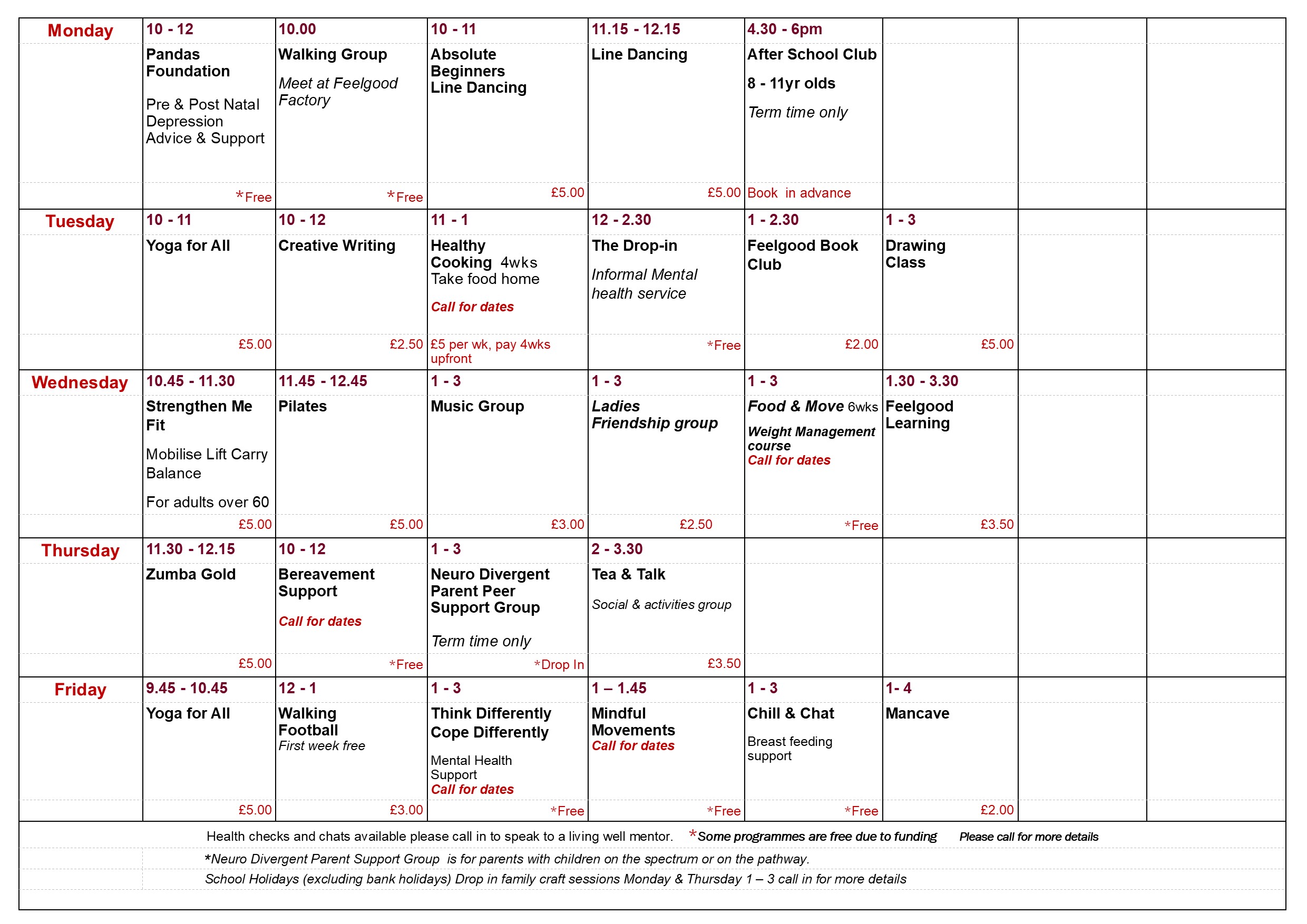 Time Table April to June social media
